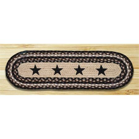 CAPITOL EARTH RUGS Black Stars Oval Stair Tread 49-ST313BS
